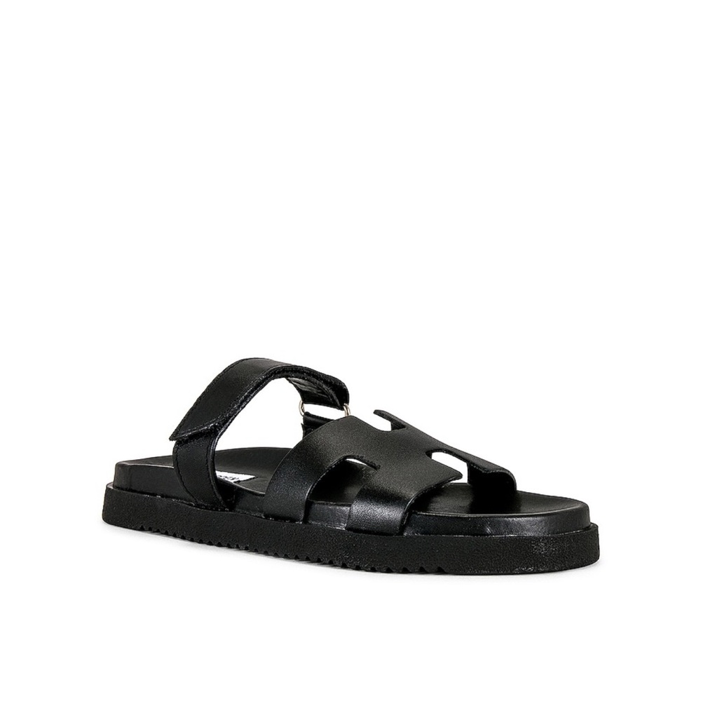 Steve Madden Mayven Slide in Black Leather